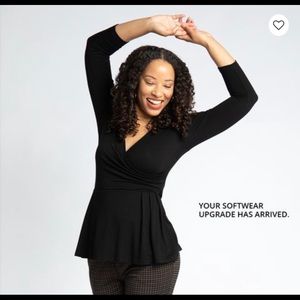 Betabrand New Peplum top in black.